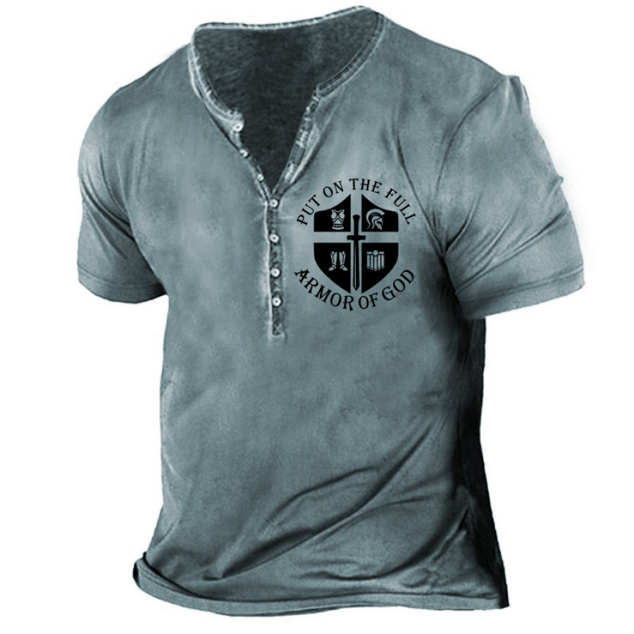 

Put On The Full Armor Of God Men's Henley T-shirt