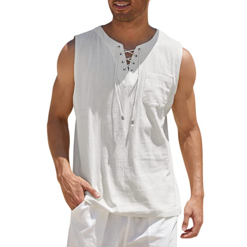 Men's Solid Color Casual Chic Sleeveless Top