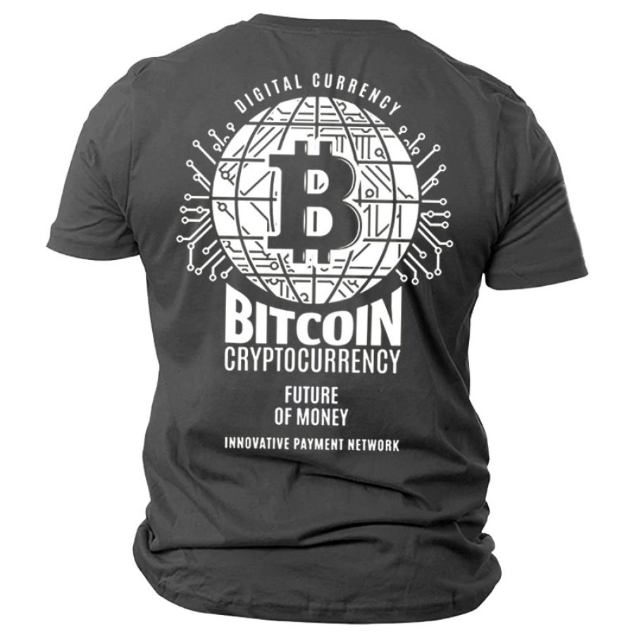 

Bitcoin Cryptocurrency Men's Comfort Print Cotton T-Shirt