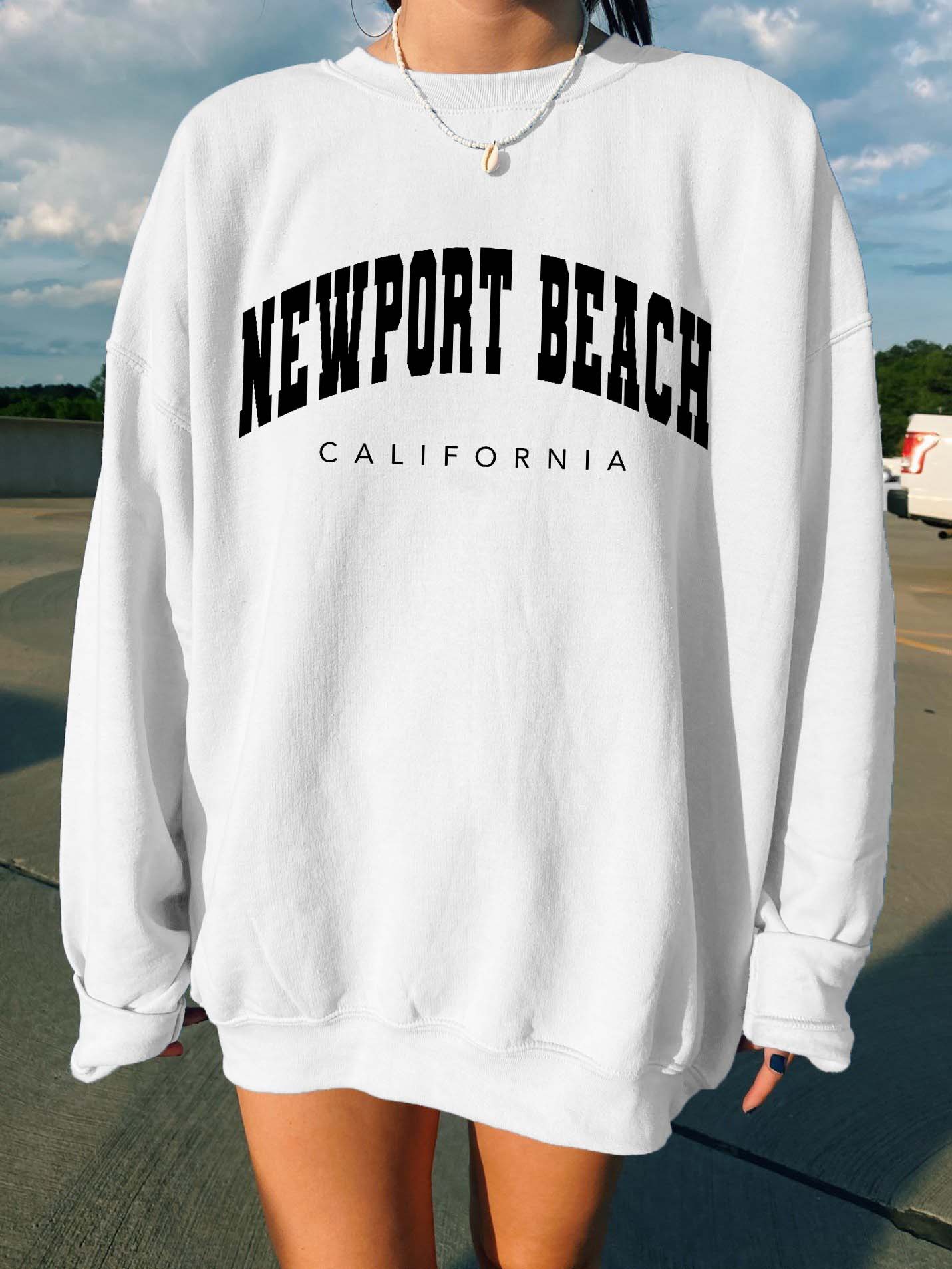 Women's Newport Beach Crewneck Chic Sweatshirt