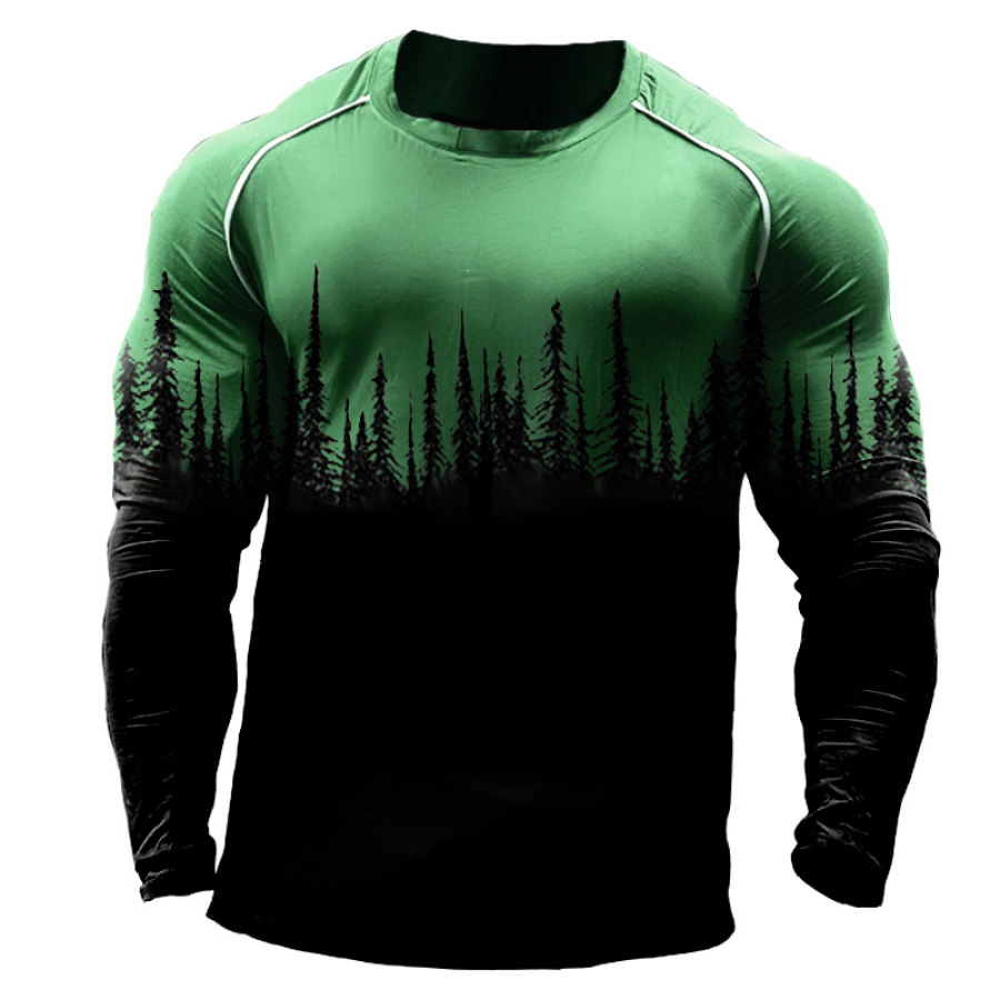 

Men's Outdoor Forest Treetop Print Long Sleeve Top