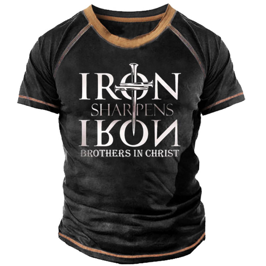 

Iron Sharpens Iron Brothers In Christ Men's Print T-Shirt