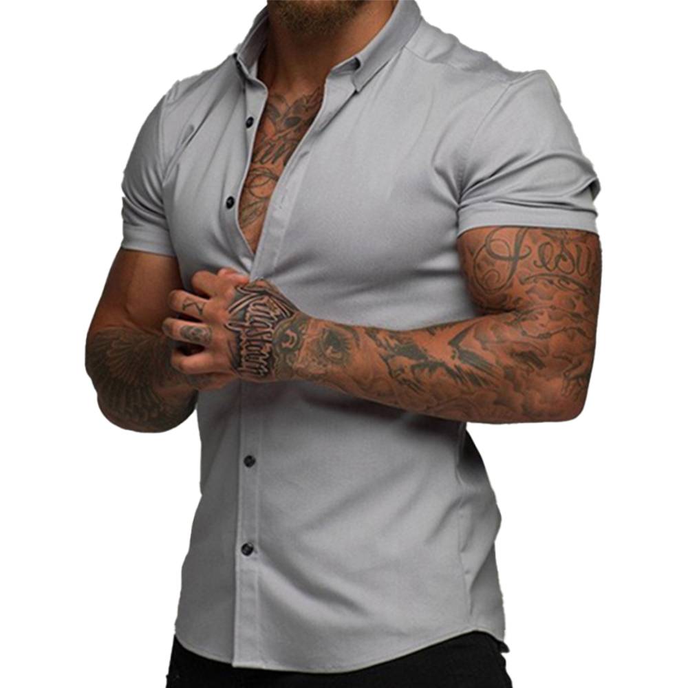 Men's Outdoor Solid Color Chic Casual Short Sleeve Shirt