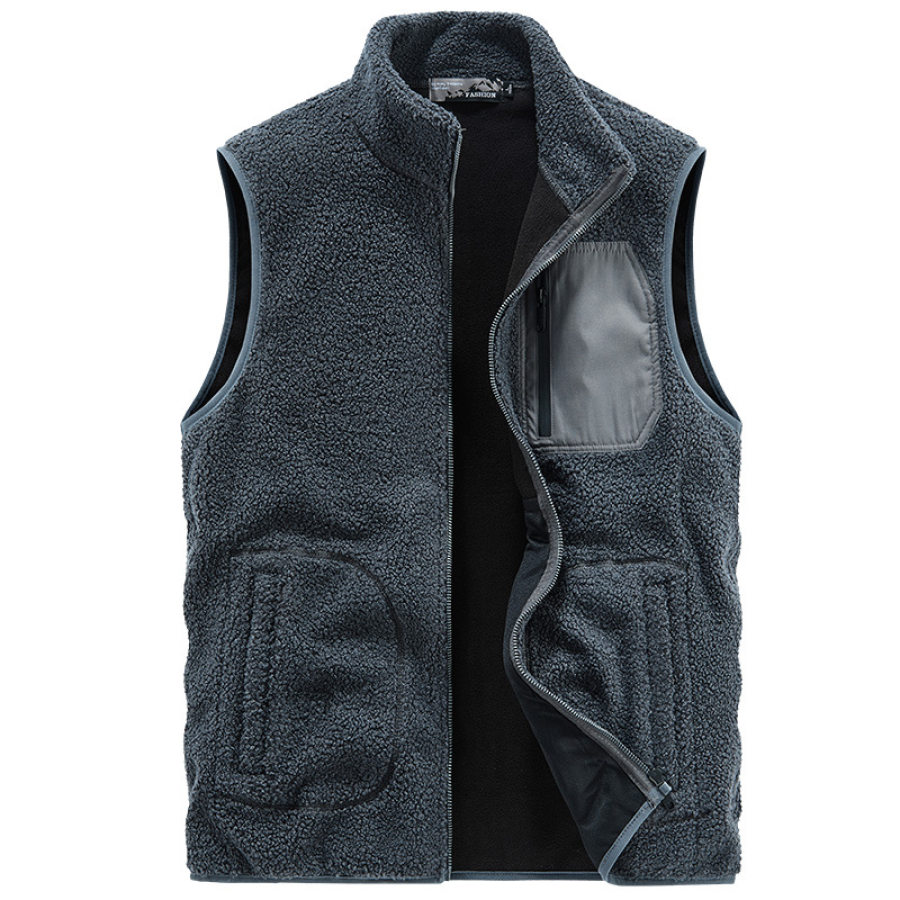 

Men's Multifunctional Pocket Fleece Outdoor Sports Fleece Vest