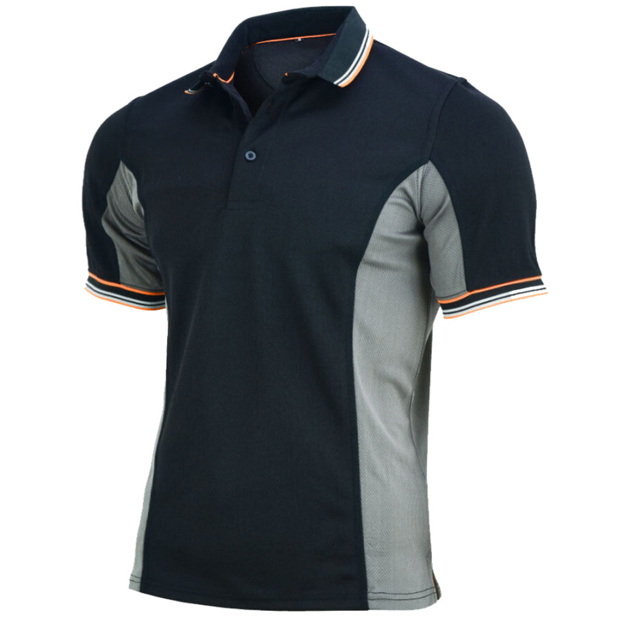 

Men's Outdoor Colorblock Sports Polo T-Shirt