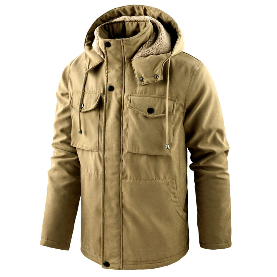 

Men's Large Pocket Outdoor Thickened Down Fleece Jacket