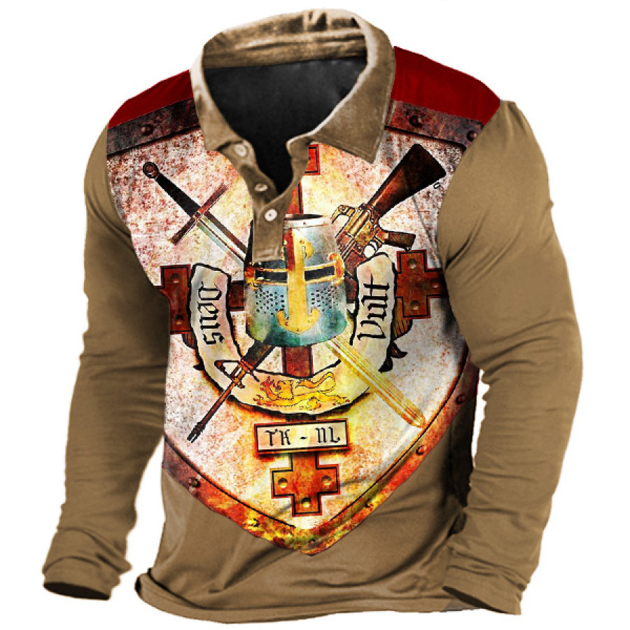 

Men's Outdoor Templar Crest Polo Long Sleeve T-Shirt