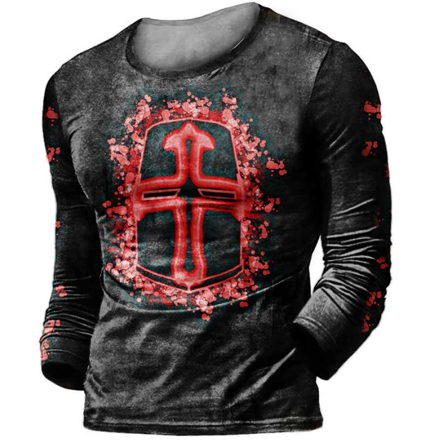 

Men's Outdoor Templar Helmet Print Long Sleeve T-Shirt