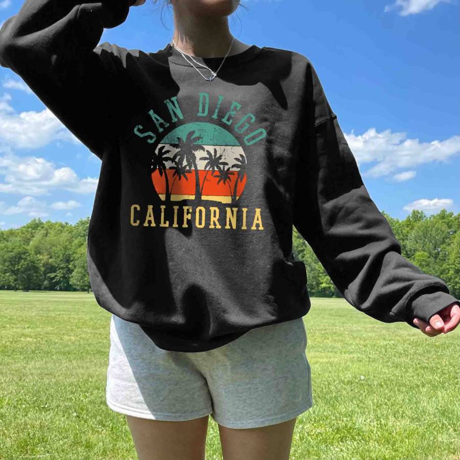 

Women's San Diego California Print Crewneck Sweatshirt