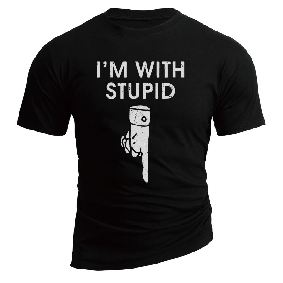 

I Am With Stupid Men's Cotton T-Shirt