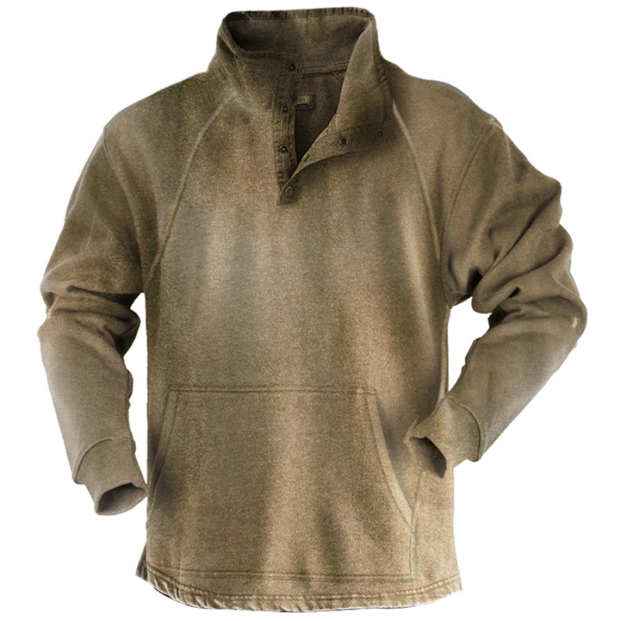 

Retro Men's Outdoor Half Open Collar Sports Sweater