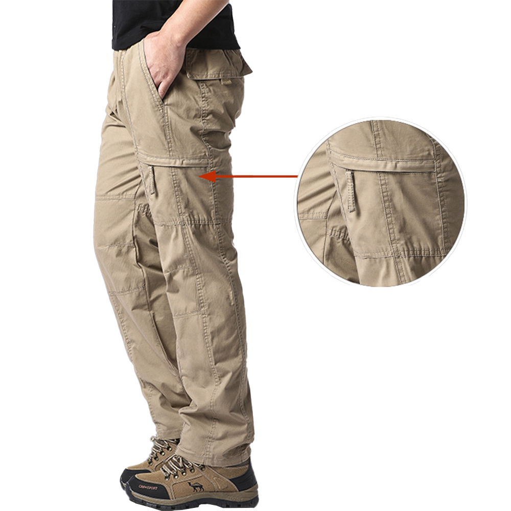 Men's Outdoor Solid Color Chic Multi-pocket Casual Cargo Pants