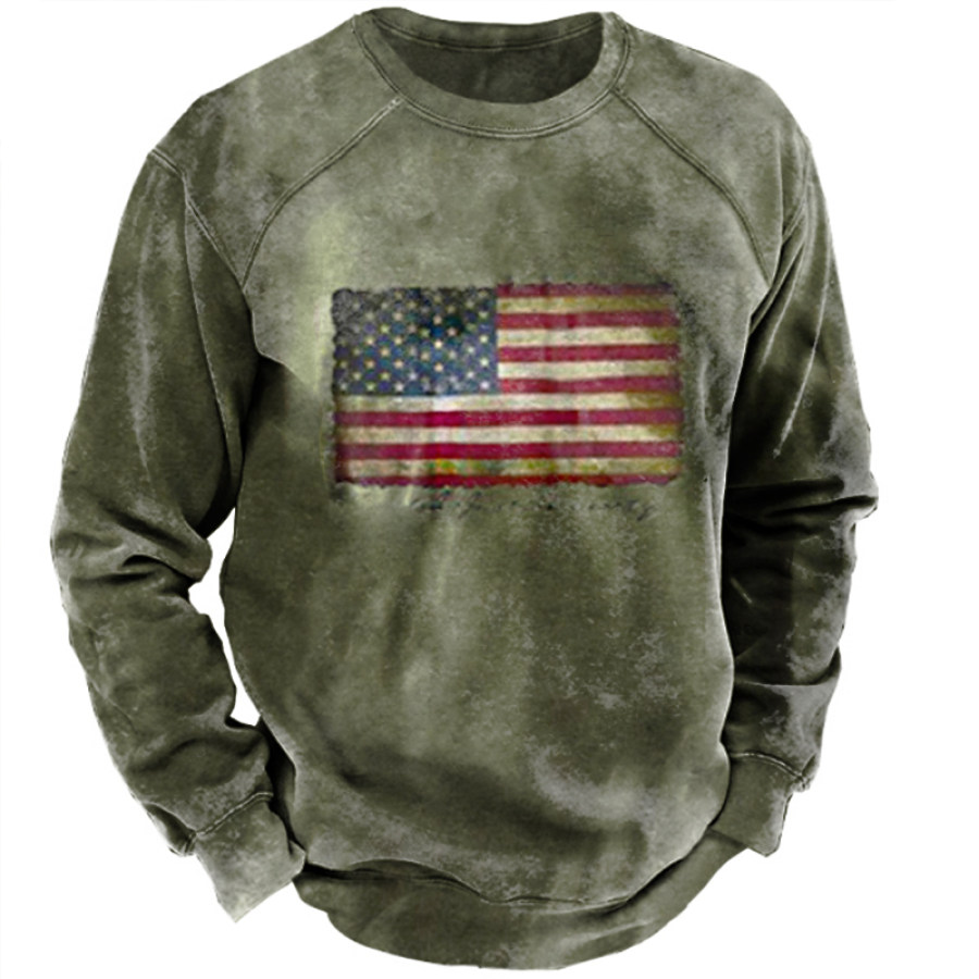 

Men's Outdoor Flag Print Crew Neck Sweatshirt