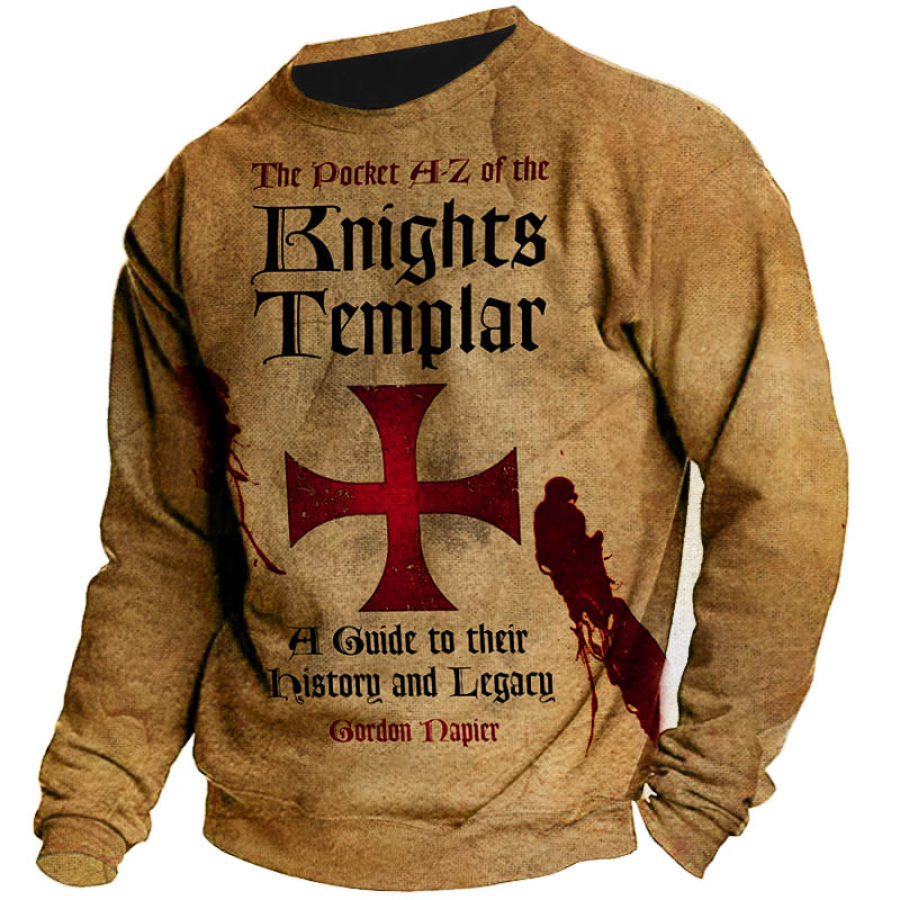 

Men's Vintage Knights Templar Cross Print Sweatshirt