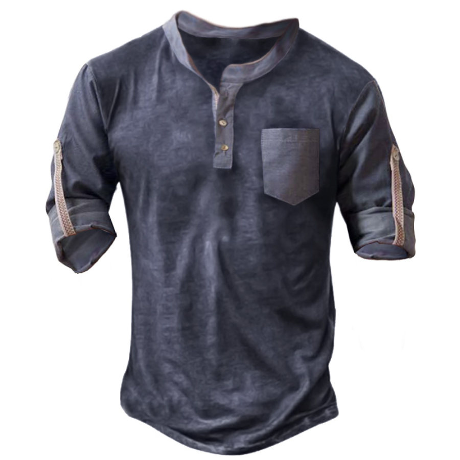 

Men's Retro Casual Outdoor Tactical Long Sleeve Henley T-Shirt