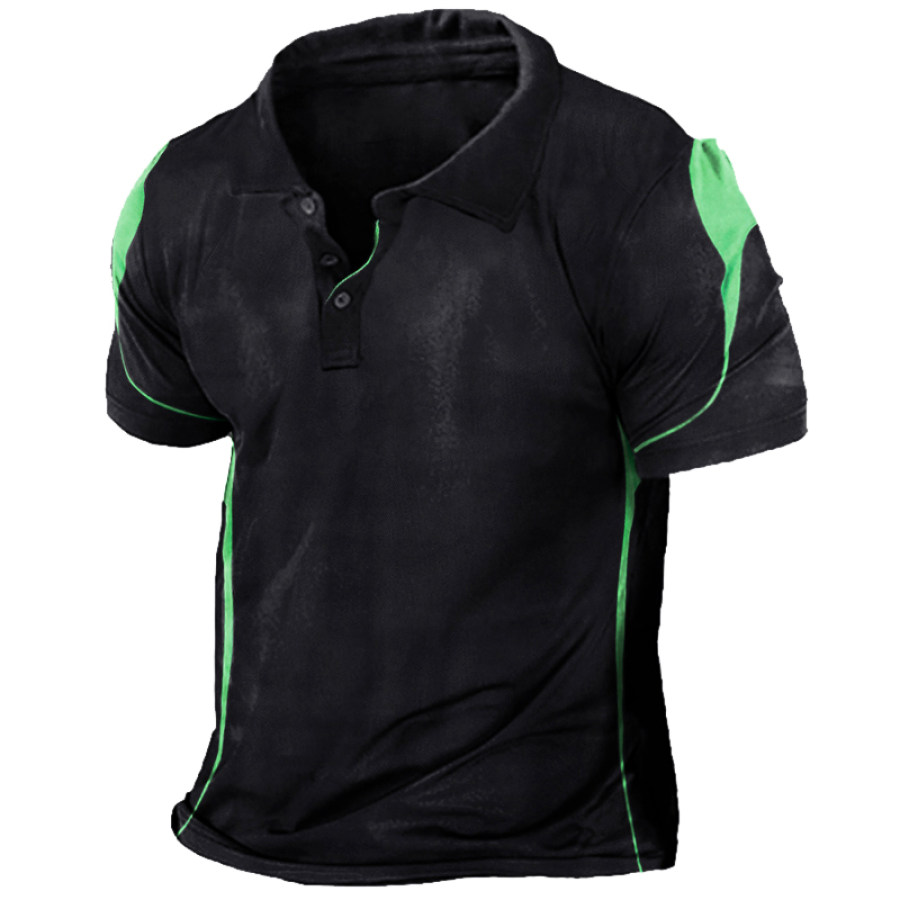 

Men's Super Stretch Quick Dry Sweat Absorbing Outdoor Sports Polo Shirt