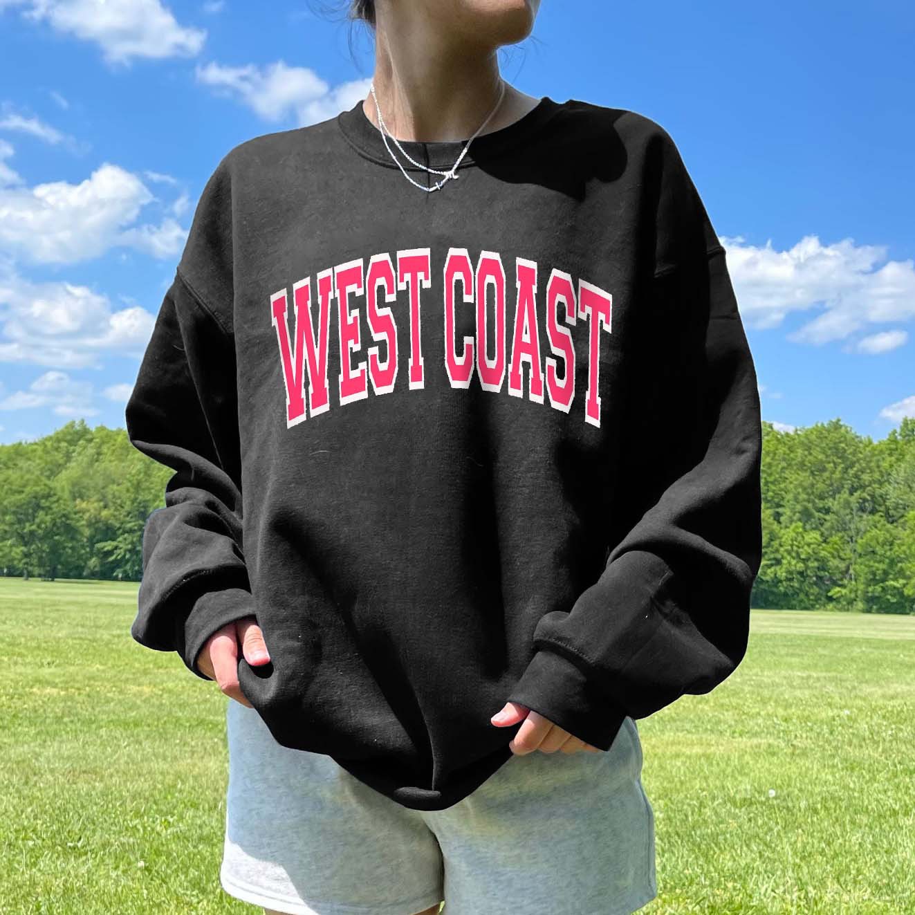 Women's West Coast Print Chic Crewneck Sweatshirt