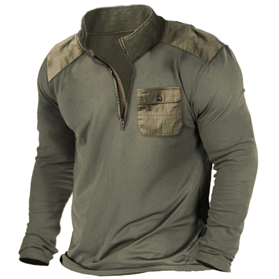 

Men's Outdoor Tactical Pocket Zip Long Sleeve T-Shirt
