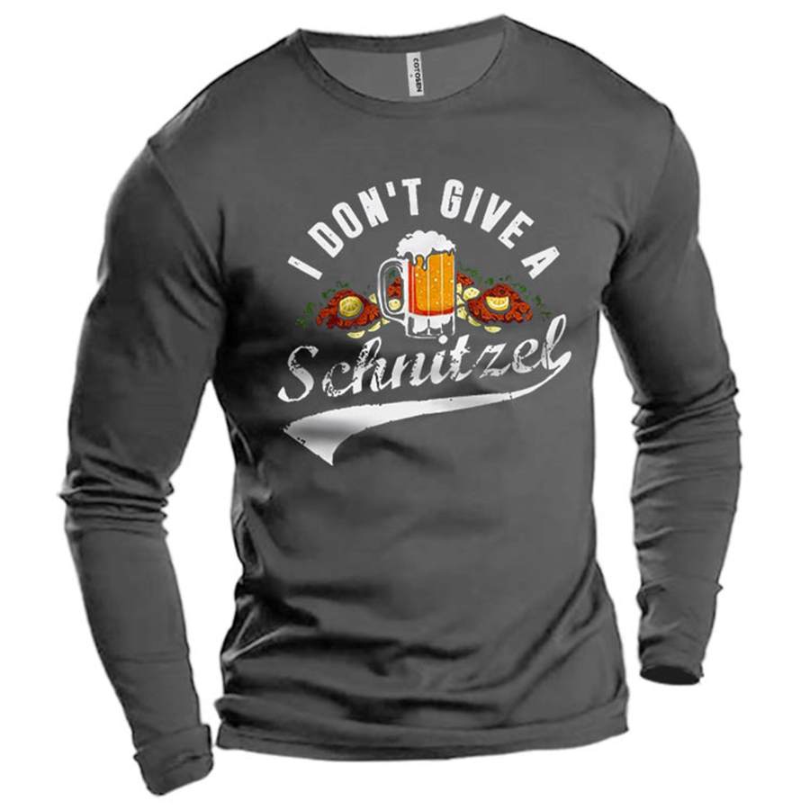 

Men's Beer I Don't Give A Schnitzel Cotton Long Sleeve T-Shirt