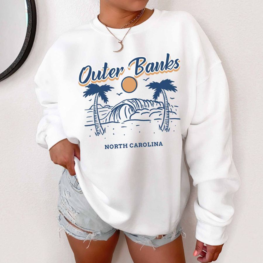 

Women's Outer Banks Print Crewneck Sweatshirt