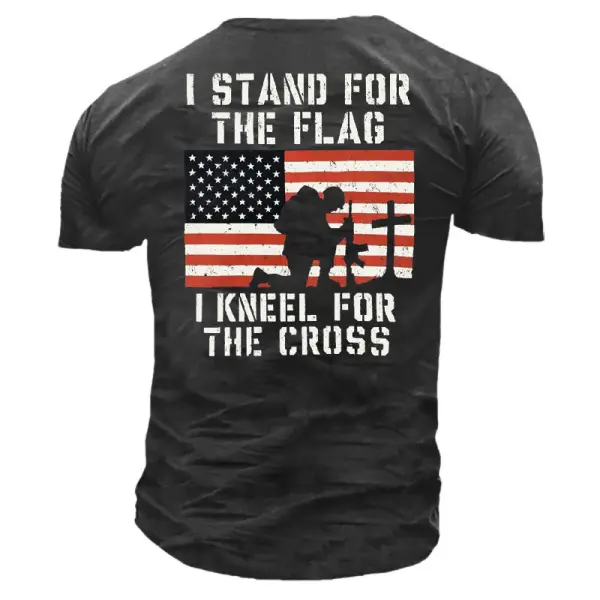 I Stand For The Flag I Kneel For The Cross T-Shirt - Kalesafe.com 