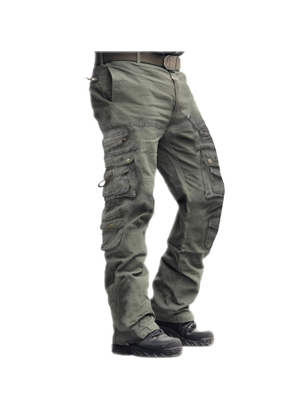 Men's Outdoor Vintage Washed Cotton Washed Multi-pocket Tactical Pants