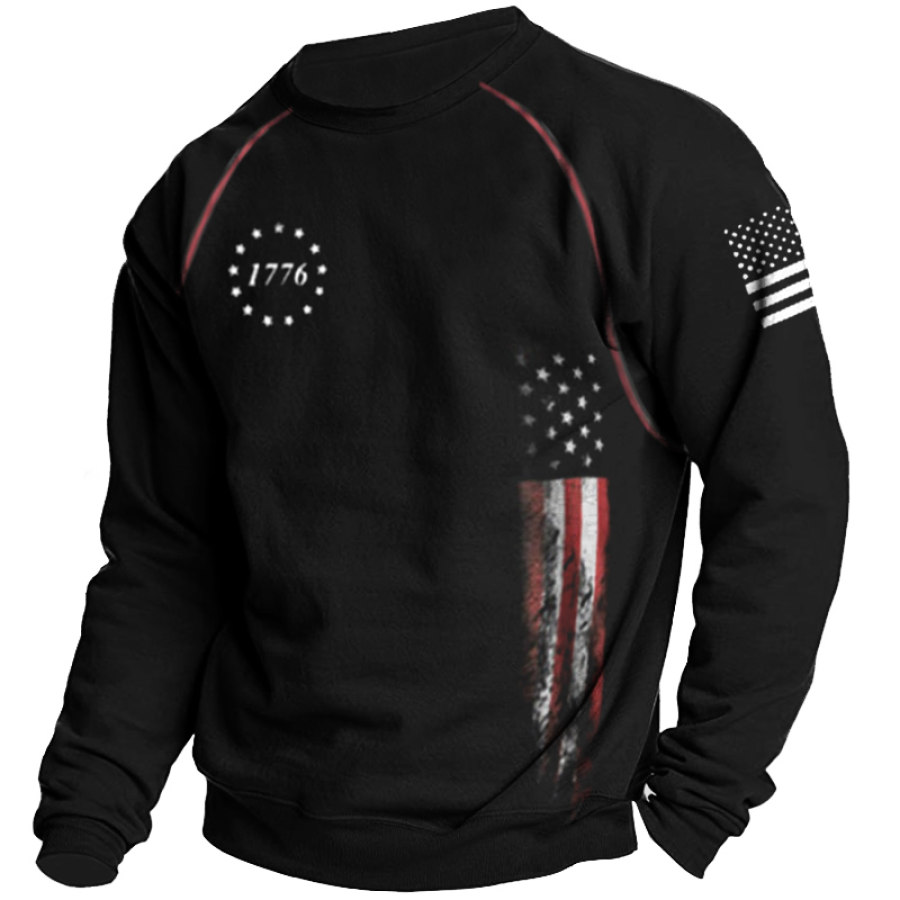 

Men's 1776 American Flag Print Sweatshirt