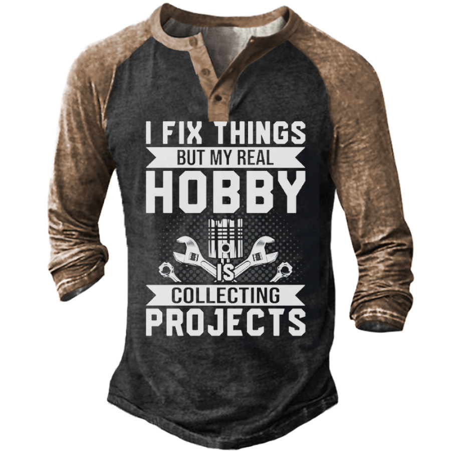 

I Fix Things T-shirt Car Motorcycle Hot Rod Racing Henley Shirt