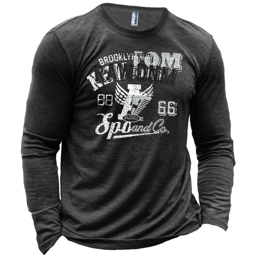 

Motorcycle Racing Men's Road Trip Graphic Print Cotton Long Sleeve T-Shirt