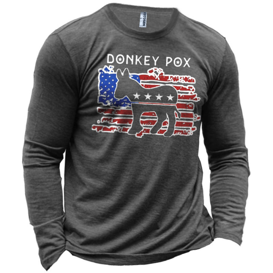 

Men's Donkey Pox Graphic-Print Cotton Long-sleeve T-shirt