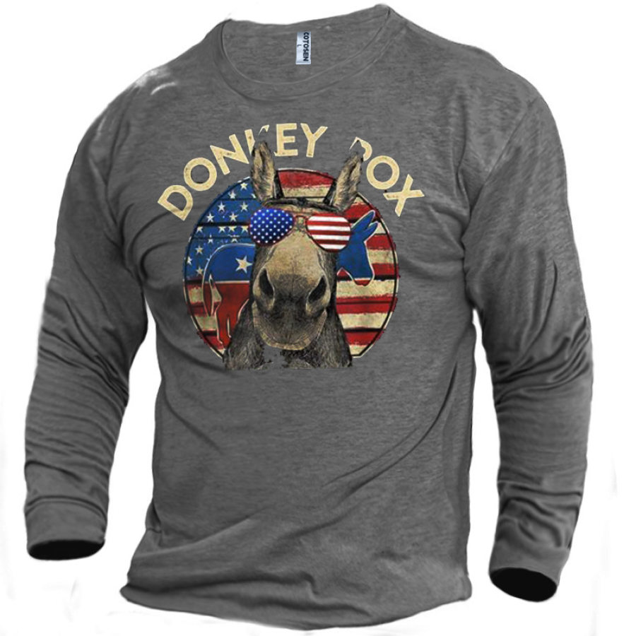 

Men's Donkey Pox Graphic-Print Cotton Long-sleeve T-shirt