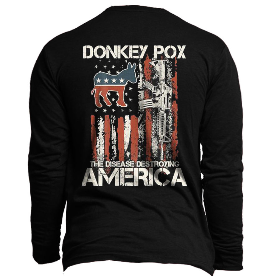 

Men's Donkey Pox Graphic-Print Cotton Long-sleeve T-shirt