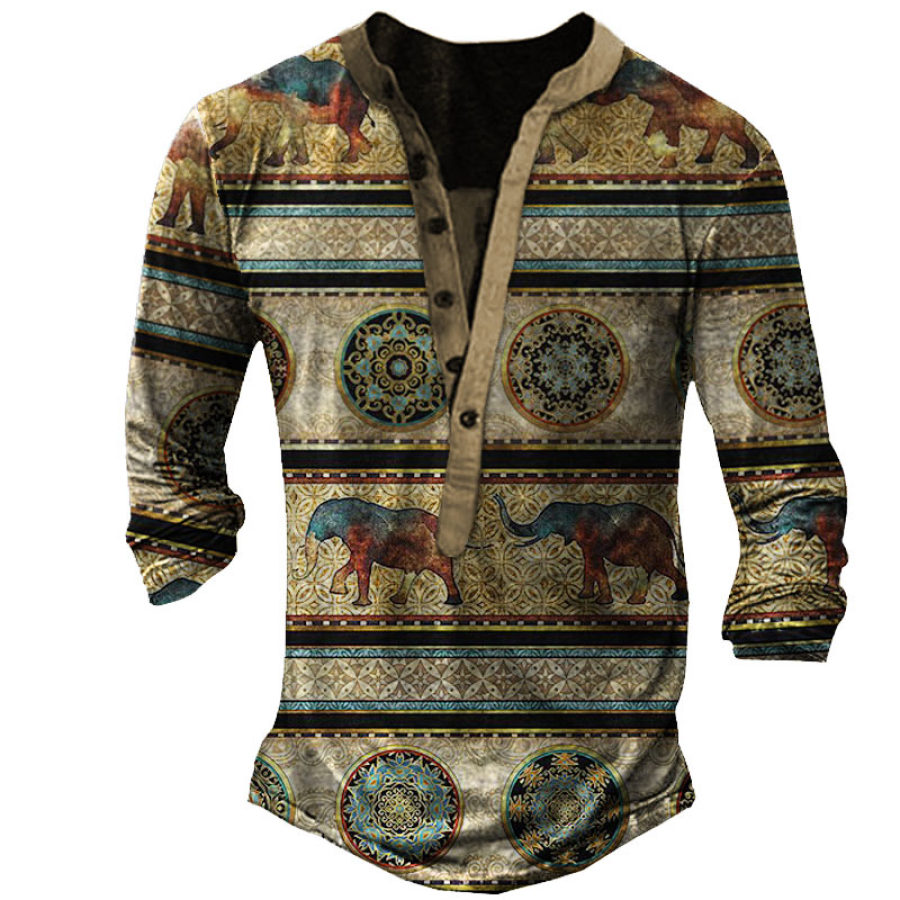 

Aztec Men' Henley Long Sleeve Shirt