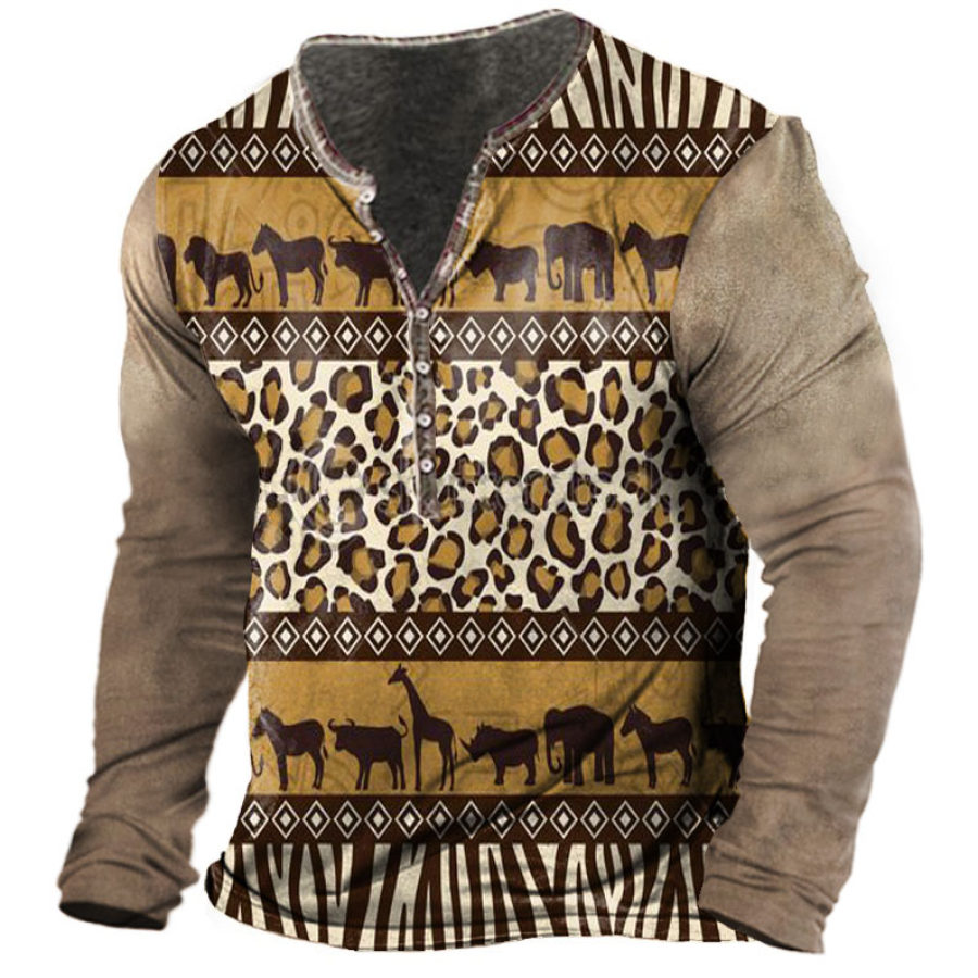 

Aztec Men' Henley Long Sleeve Shirt