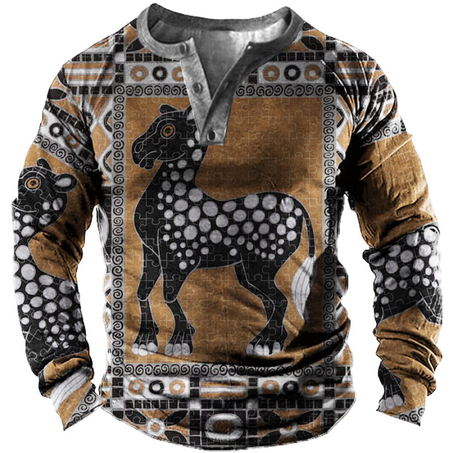 

Aztec Men' Henley Long Sleeve Shirt