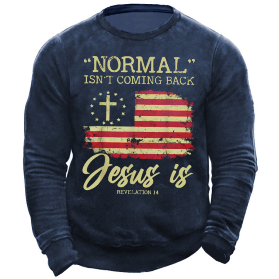 

Normal Isn't Coming Back But Jesus Is Revelation 14 Costume Men's Sweatshirt