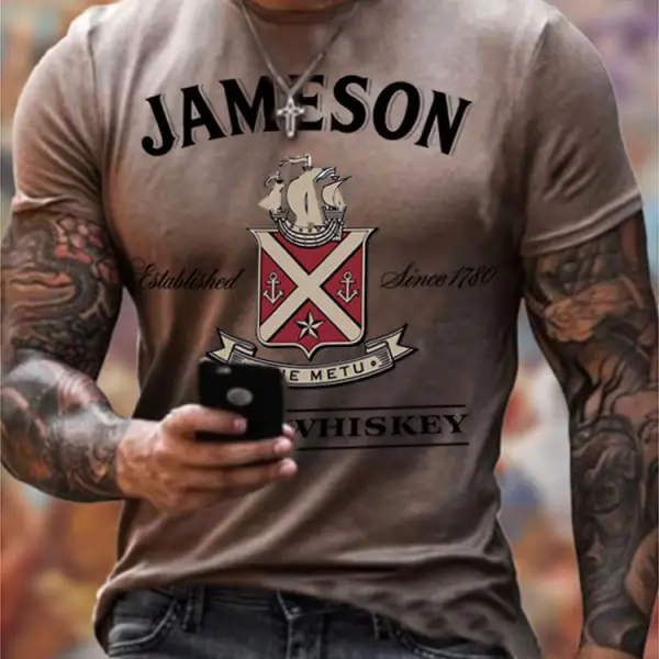 Mens Jameson Irish Whiskey Printed Casual T-Shirt - Kalesafe.com 