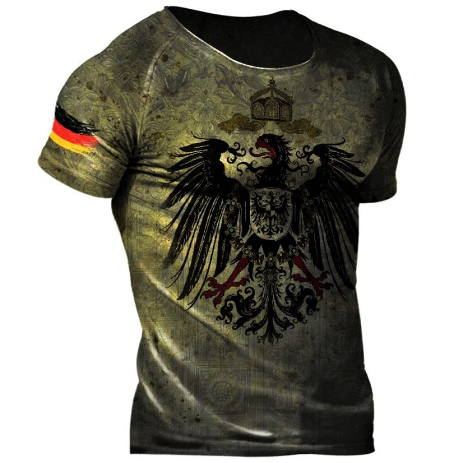 

Mens Outdoor Tactical German Eagle Print T-shirt