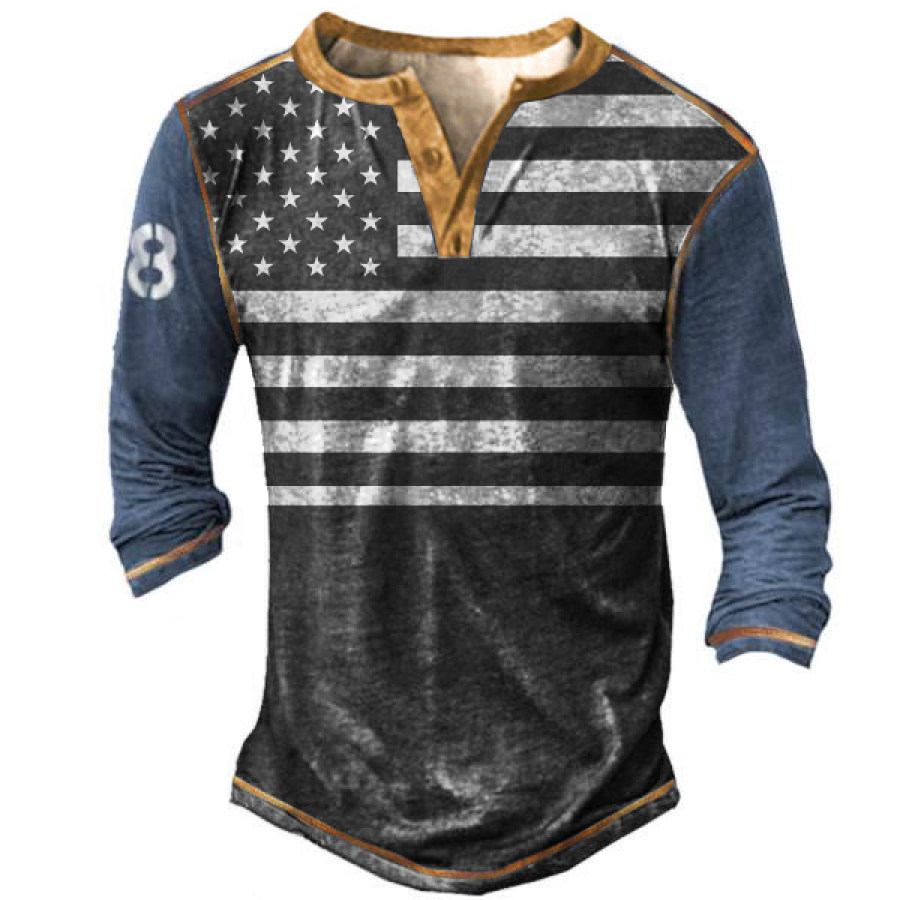 

Men's American Flag Print Outdoor Site Long Sleeve T-Shirt