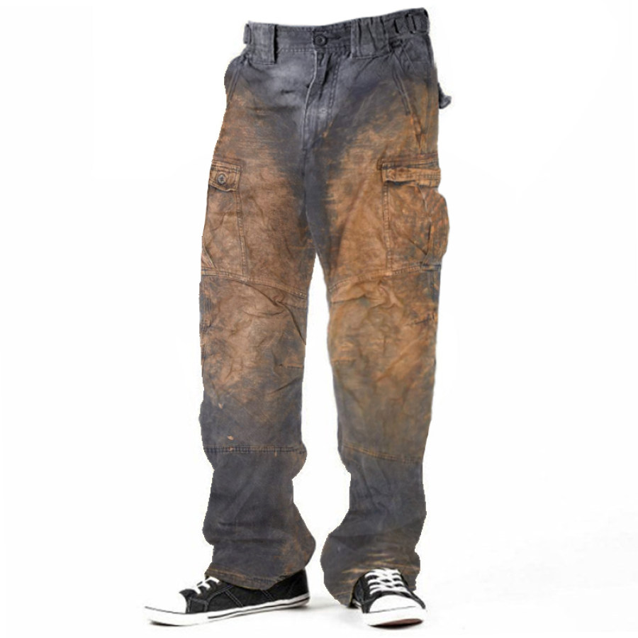

Vintage Wash Print Men's Outdoor Tactical Cargo Pants