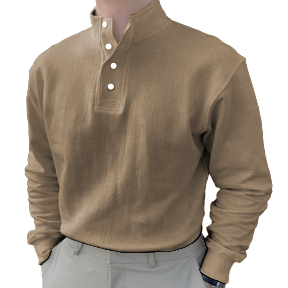 Men's Vintage Stand Collar Chic Long Sleeve Shirt