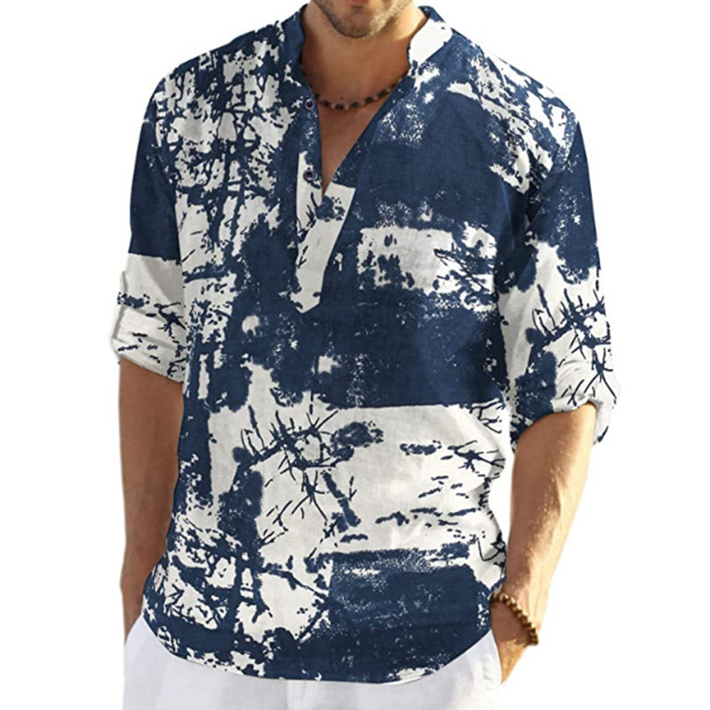 Men's Outdoor Vintage Print Chic Long Sleeve Shirt