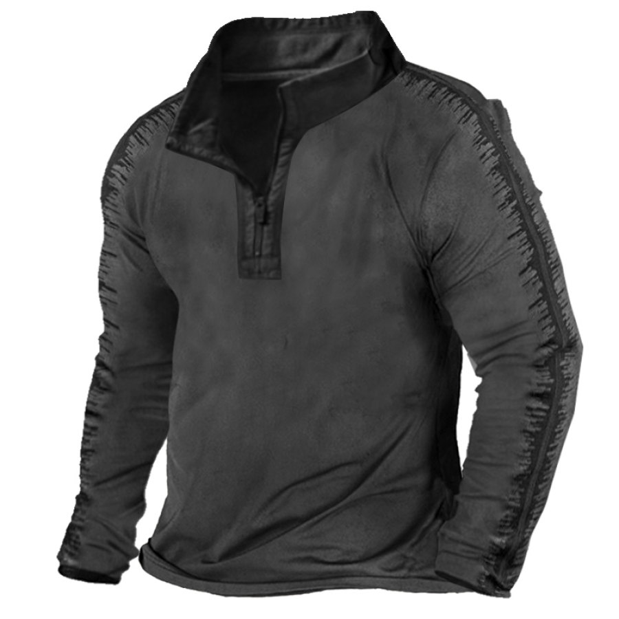 

Men's Retro Outdoor Tactical Half Open Collar T-Shirt