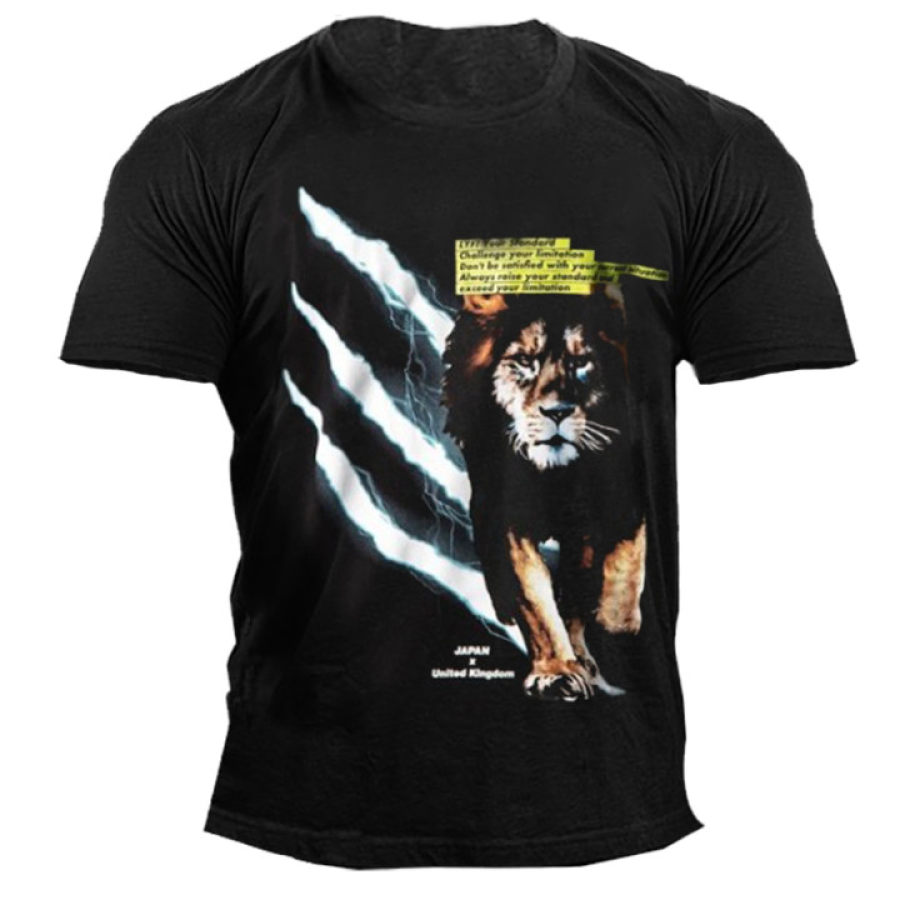 

Men's Lion Printed High Elastic T-shirt