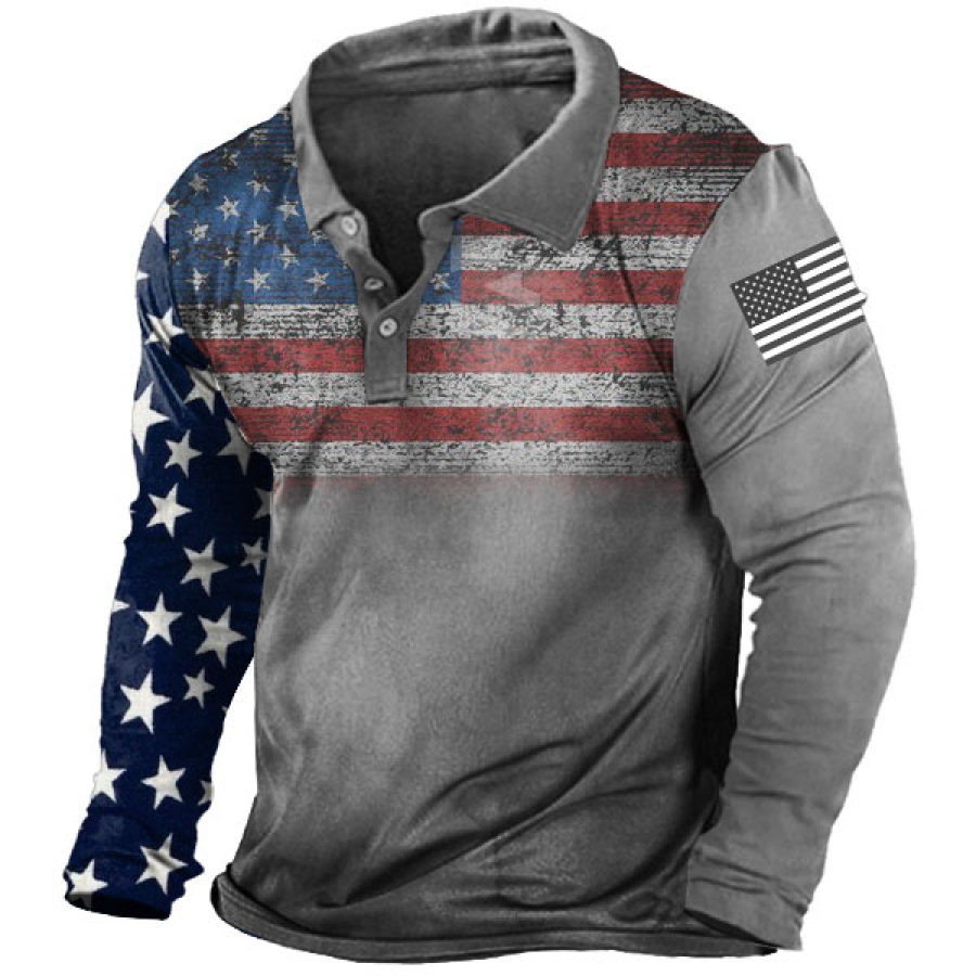 

Men' American Flag Training Polo Shirt