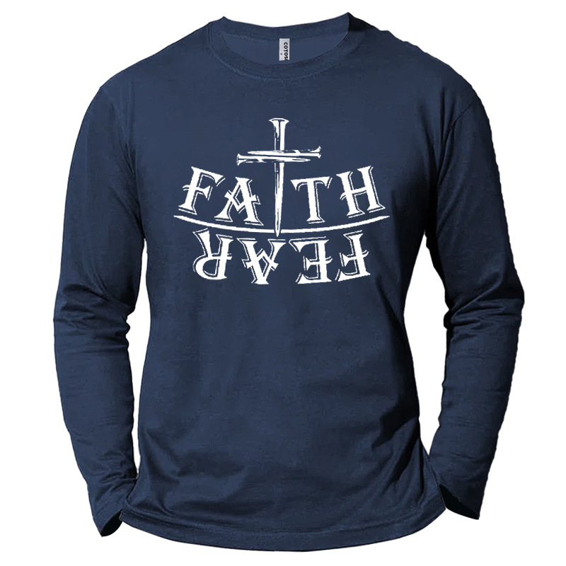 Fath Fear Men's Christ Chic Jesus Print Cotton T-shirt