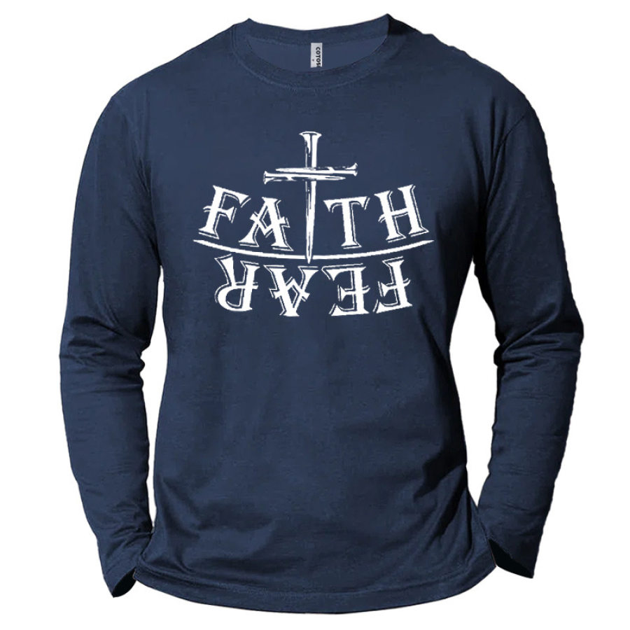 

Fath Fear Men's Christ Jesus Print Cotton T-Shirt