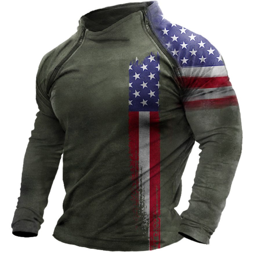 

Men's American Flag Tactical Long Sleeve T-Shirt