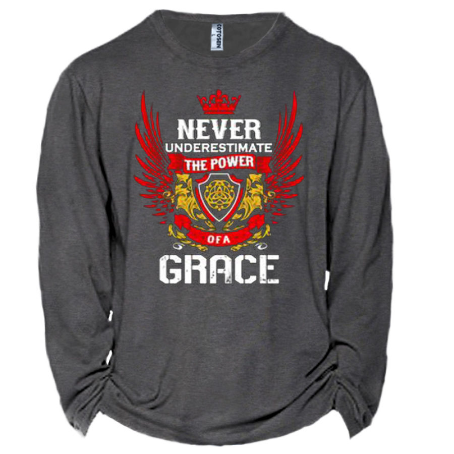 

Never Underestmate The Power Of Grace Men's Cotton T-shirt