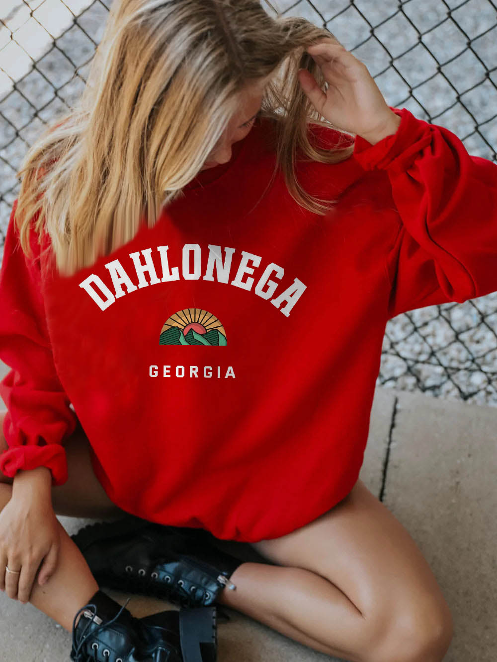 Women's Dahlonega Georgia Print Crewneck Sweatshirt